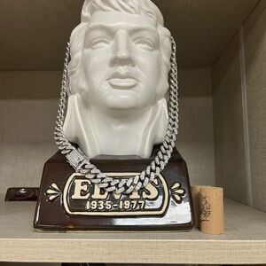 Silver Rhinestone Chain Necklace